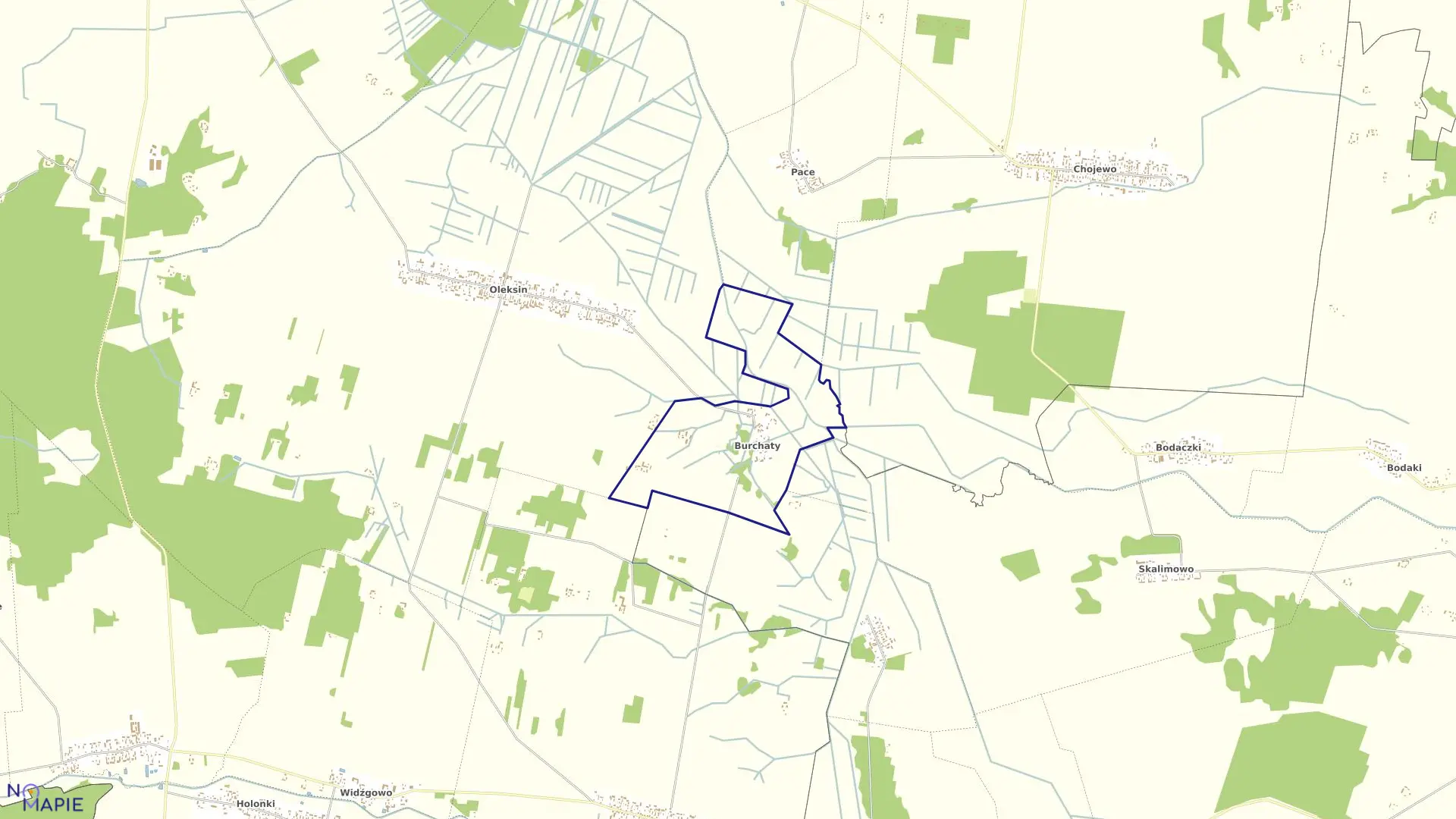 Mapa obrębu BURCHATY w gminie Brańsk